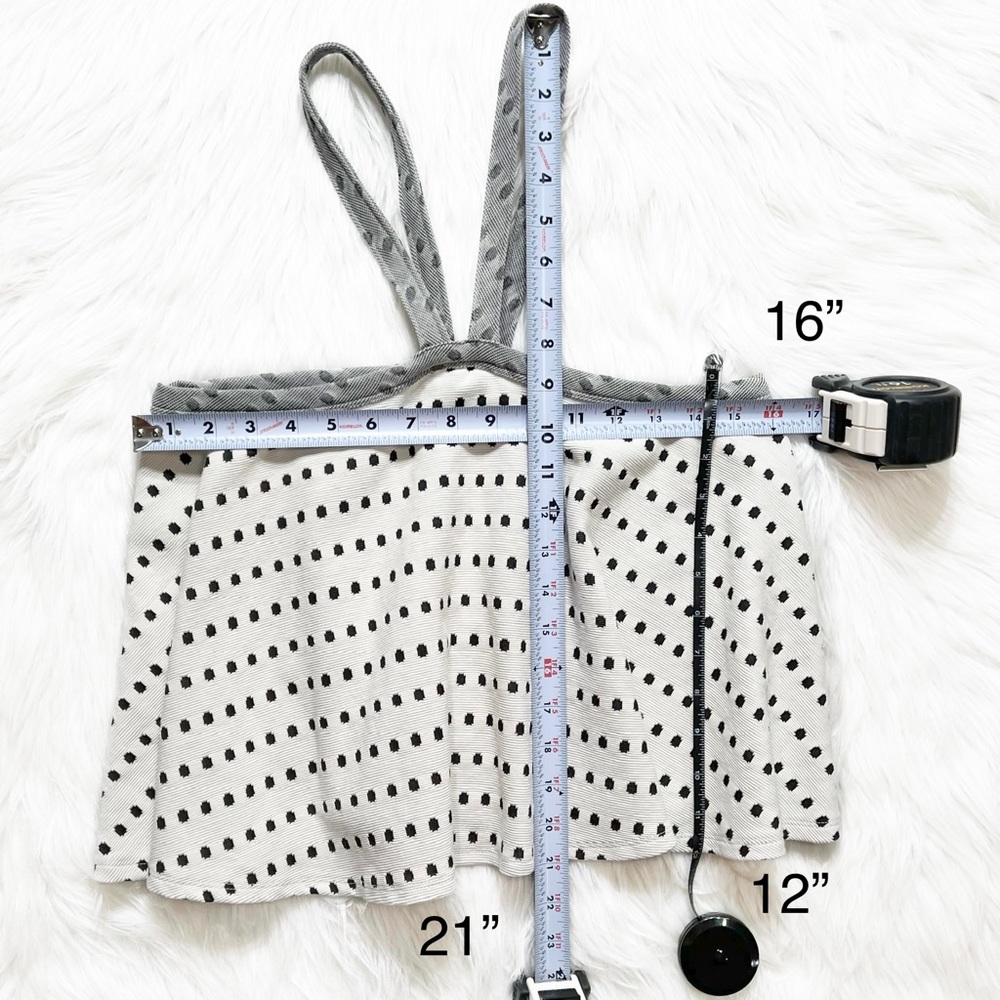 SOLD-Anthropologie Polka Dot Retro Halter Cream and Black Sleeveless Top - Picture 12 of 12